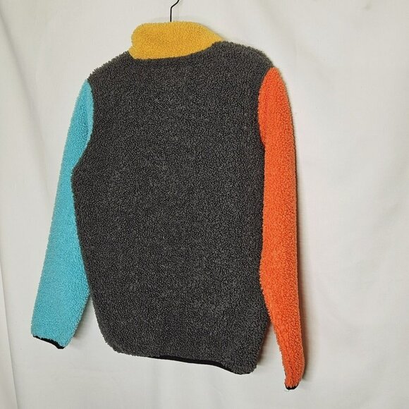 Dutch Bros Coffee Color Block Sherpa Fleece Unisex Pullover Henley Flaw Small - Picture 10 of 12